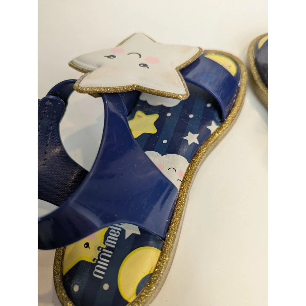 Mini Melissa Toddler Girl‎ Jelly Sandals Size 11 Star & Moon Sweet Dreams Navy